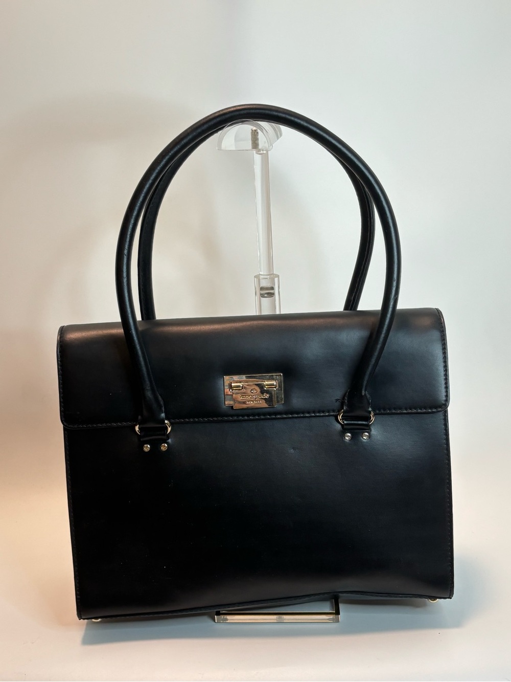 KATE SPADE ($428) Sinclair Harwood Place Smooth Black Leather Bag